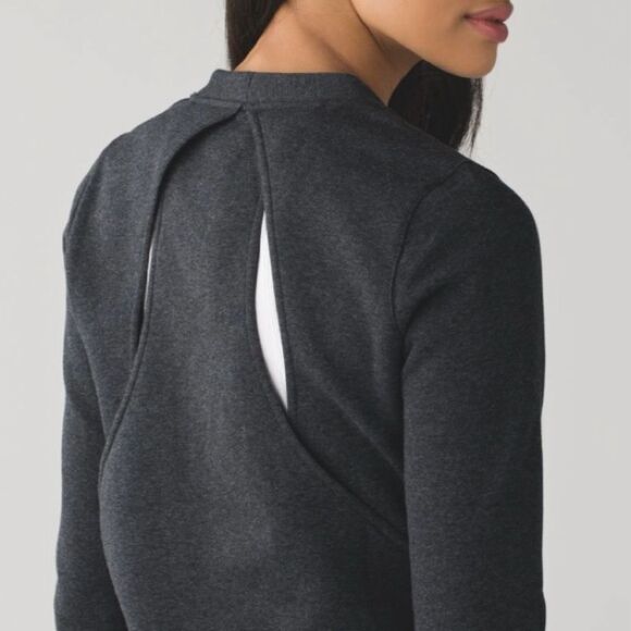 LULULEMON ATHLETICA &Go Endeavor‎ Long Sleeve Sweatshirt in Heathered Black - Picture 6 of 12